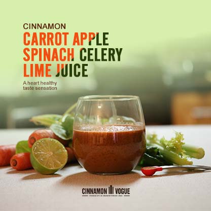 Cinnamon Carrot Apple Spinach Celery Lime Juice